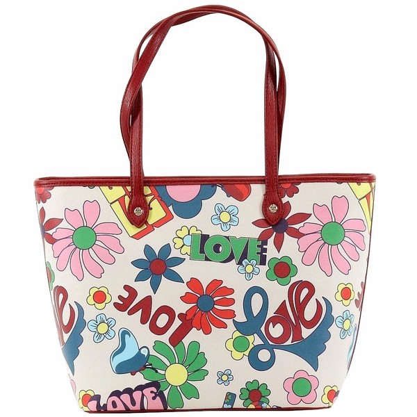  Love Moschino Women's Love Print Large Tote Handbag 