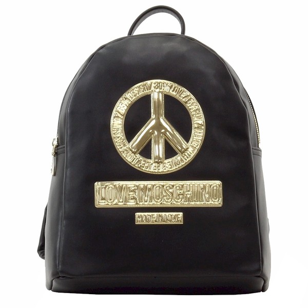  Love Moschino Women's Peace Leather Book Bag Backpack 