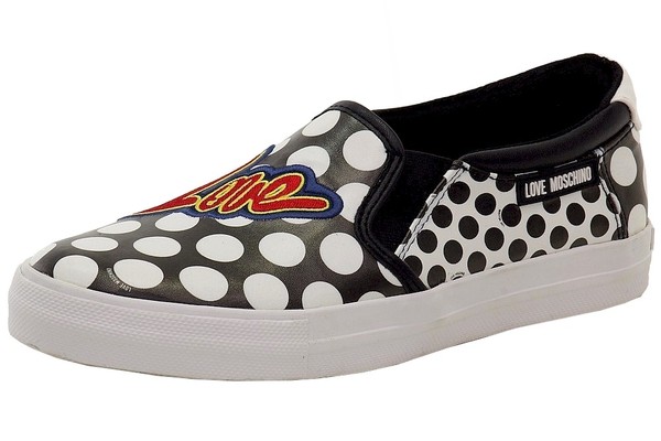  Love Moschino Women's Polka Dot Fashion Slip-On Sneakers Shoes 