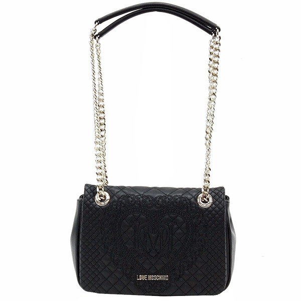  Love Moschino Women's Quilted & Embroidered Flap-Over Satchel Handbag 