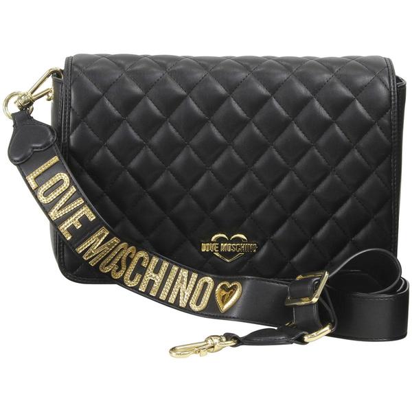  Love Moschino Women's Quilted Heart Logo Crossbody Handbag 