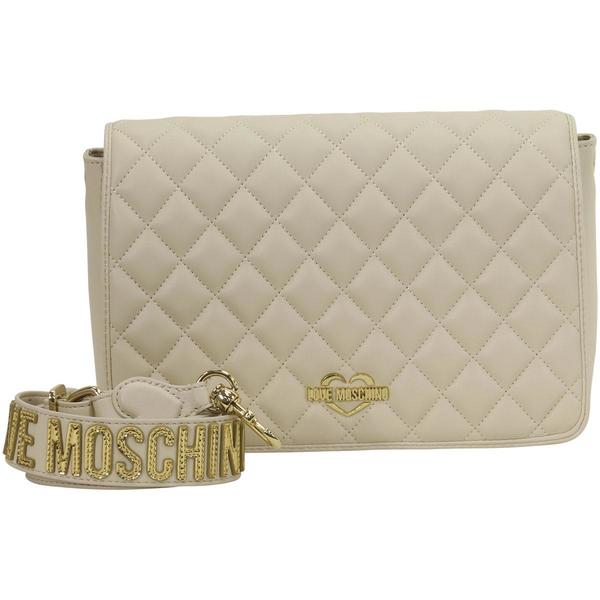  Love Moschino Women's Quilted Heart Logo Crossbody Handbag 