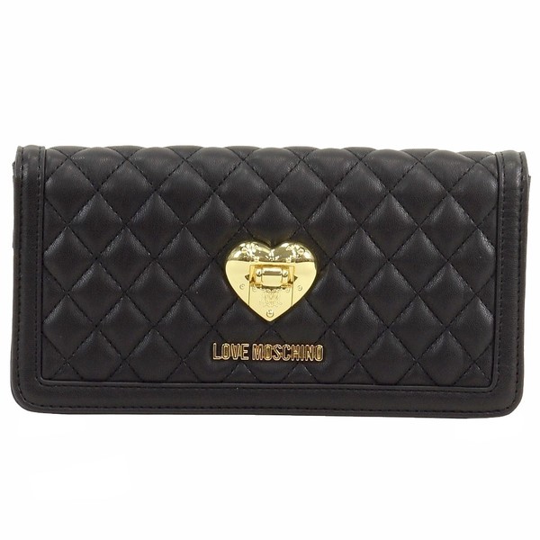  Love Moschino Women's Quilted Leather Clutch Shoulder Handbag 