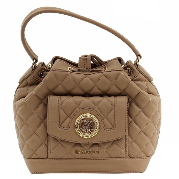  Love Moschino Women's Quilted Medium Leather Satchel Handbag 