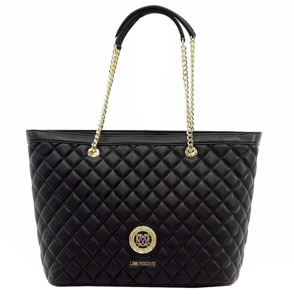  Love Moschino Women's Quilted Nappa Leather Tote Carry-All Handbag 