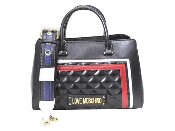  Love Moschino Women's Quilted Panel Satchel Handbag 