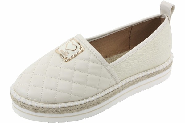  Love Moschino Women's Quilted Slip-On Fashion Loafers Espadrilles Shoes 