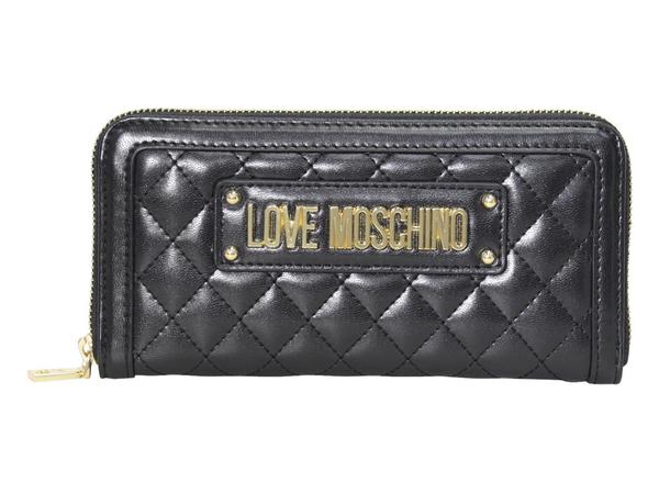  Love Moschino Women's Quilted Zip-Around Clutch Wallet 