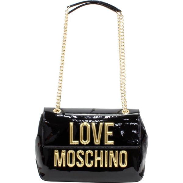  Love Moschino Women's Raised Letter Logo Flap-Over Crossbody Handbag 