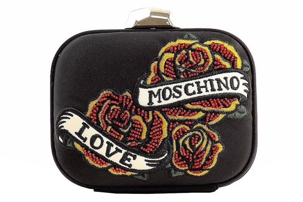  Love Moschino Women's Satin Box Clutch Handbag 