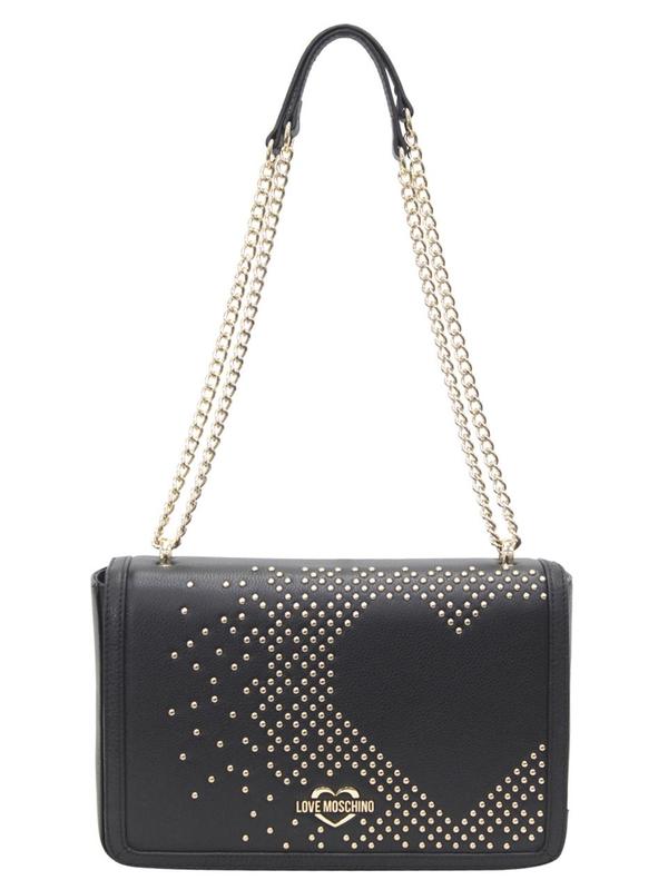  Love Moschino Women's Studded Heart Shoulder Handbag 