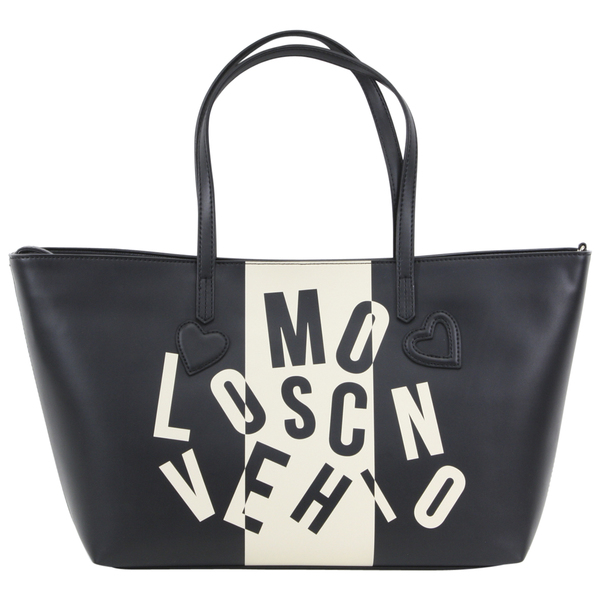  Love Moschino Women's Toggle Letter Logo Top Handle Tote Leather Handbag 