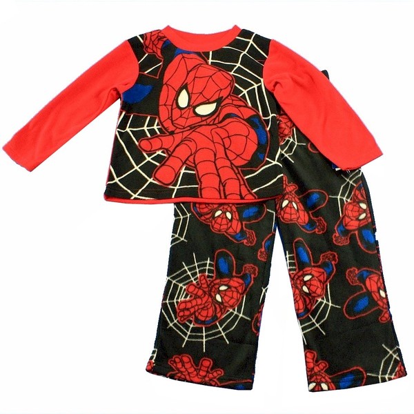  Marvel Spiderman Boy's Spider-Man Fleece Pajama 2-Piece Set 