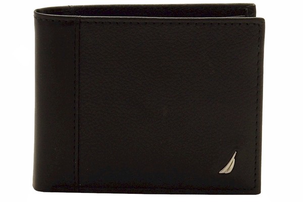  Nautica Men's Bowline Passcase Genuine Leather Bi-Fold Wallet 