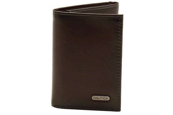  Nautica Men's Capella Genuine Leather Tri-Fold Wallet 