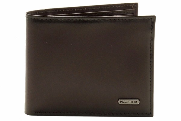  Nautica Men's Capella Passcase Genuine Leather Bi-Fold Wallet 