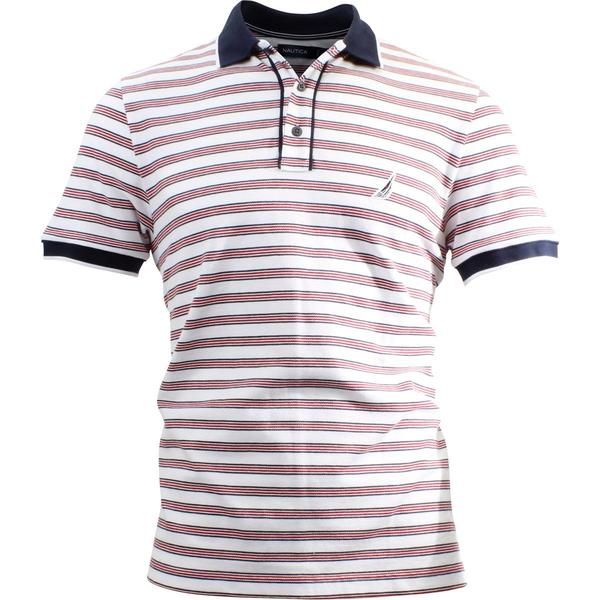  Nautica Men's Classic Fit Multi-Stripe Cotton Short Sleeve Polo Shirt 