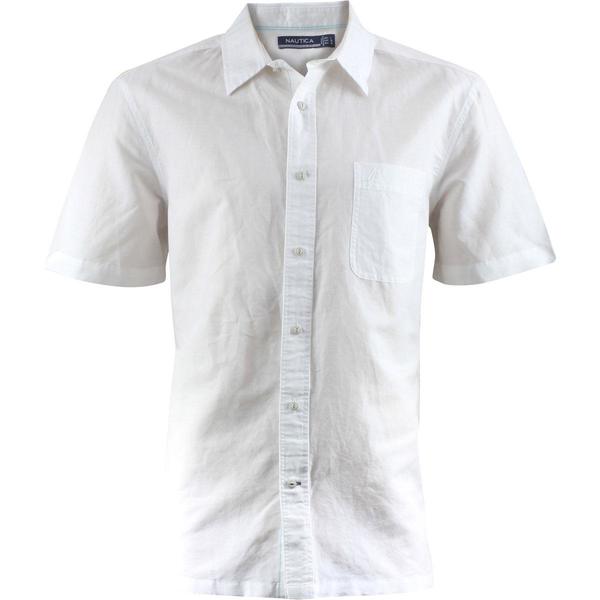  Nautica Men's Key Item Solid Short Sleeve Button Down Shirt 