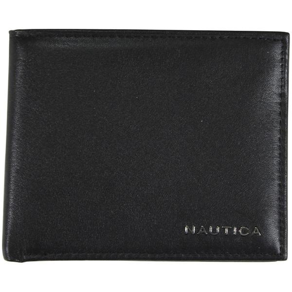  Nautica Men's Weatherly Genuine Leather Passcase Bi-Fold Wallet 