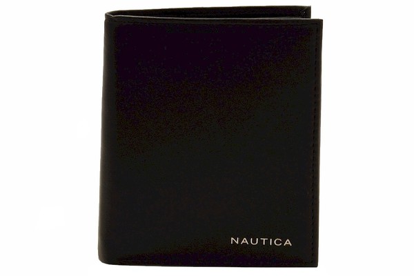  Nautica Men's Weatherly Organizer Genuine Leather Bi-Fold Wallet 