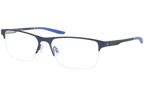  Nike 8045 Eyeglasses Men's Semi Rim Rectangle Shape 