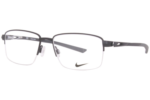  Nike 8141 Eyeglasses Men's Semi Rim Rectangle Shape 