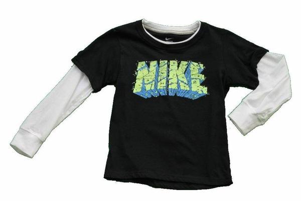  Nike Boy's Stone Logo Long Sleeve Shirt 