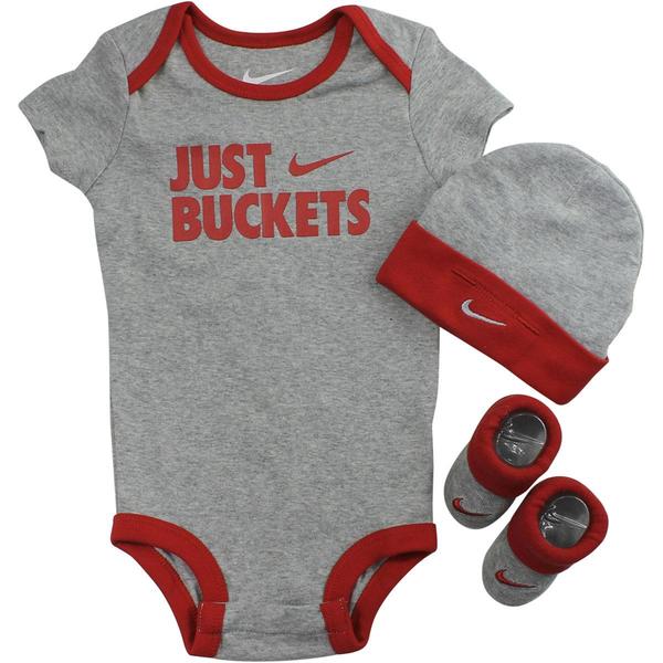  Nike Infant Boy's Just Buckets 3-Piece Set (Hat, OneZ, & Booties) 