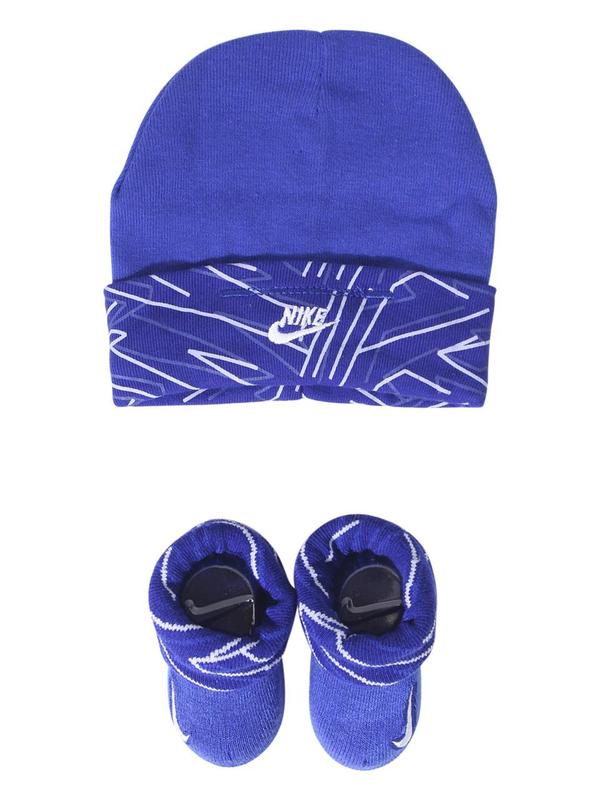  Nike Infant Boy's Pattern Cuff 2-Piece Hat & Booties Set 