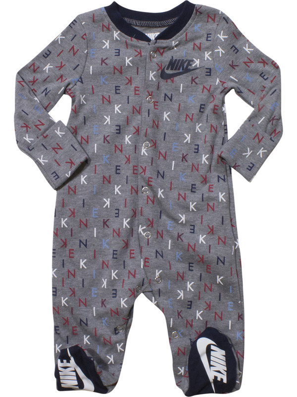  Nike Infant Boy's Snap Front Printed Footed Coverall 