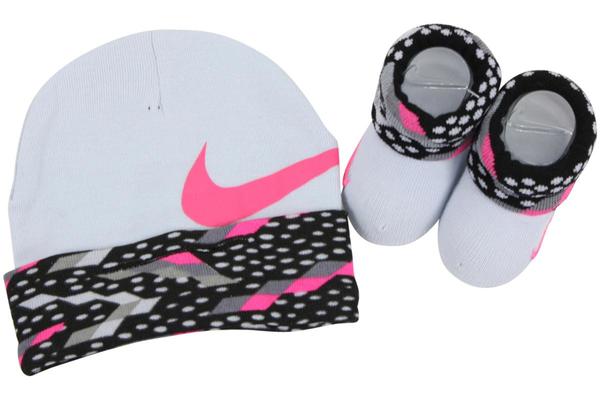  Nike Infant Girl's 2-Pair Relativity Contrast Cuff Hat & Bootie Set 