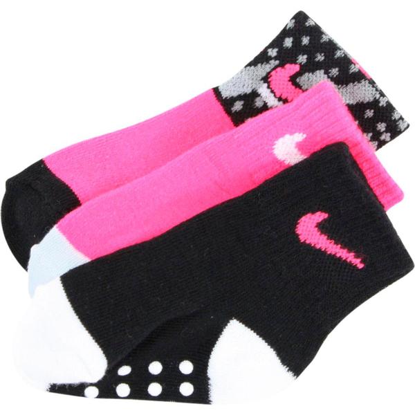  Nike Infant Girl's 3-Pair Swoosh Logo Grippies Socks 