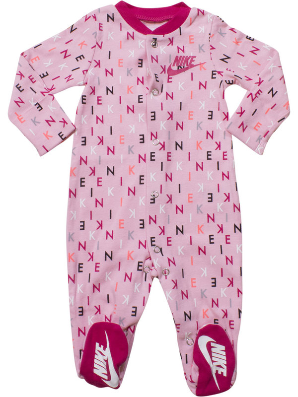  Nike Infant Girl's Snap Front Printed Footed Coverall 