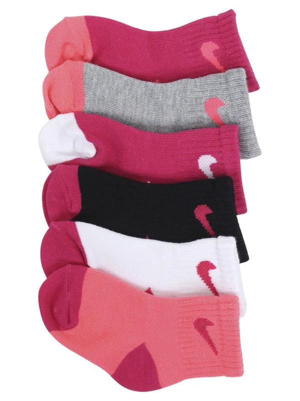  Nike Infant/Toddler Girl's 6-Pairs Swoosh Logo Socks 