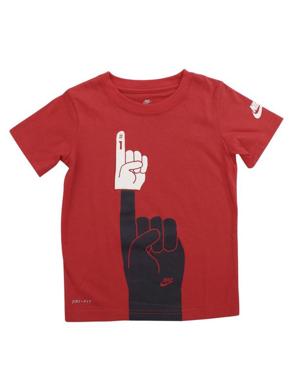  Nike Little Boy's Dri-FIT Foam Finger Short Sleeve Crew Neck T-Shirt 