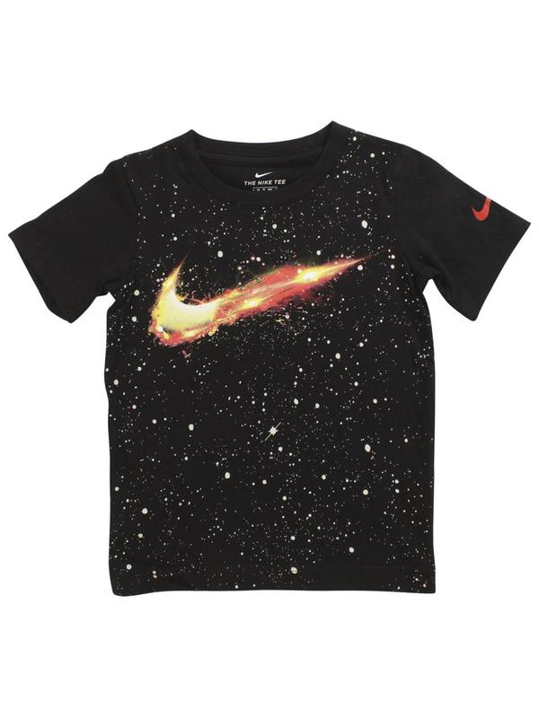  Nike Little Boy's Fire Swoosh Short Sleeve Crew Neck Cotton T-Shirt 