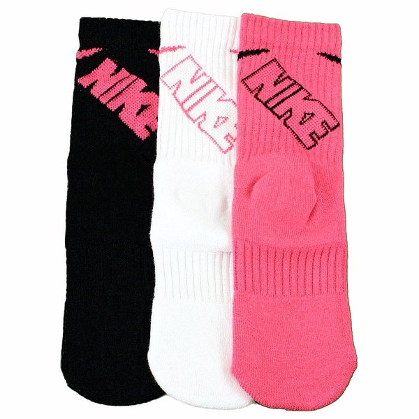  Nike Little Girl's 3-Pair Soft & Dry Crew Performance Sport Socks 