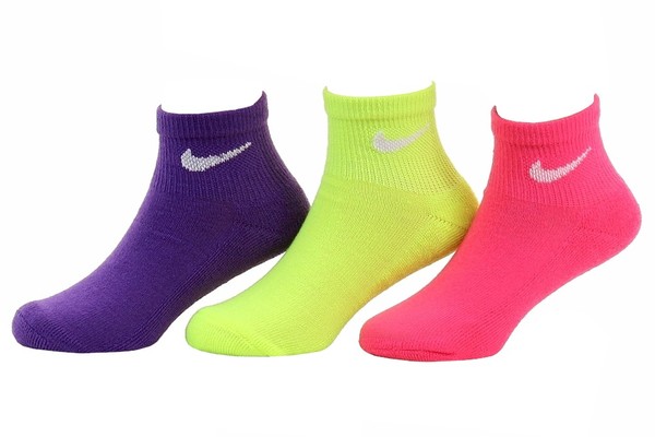  Nike Little Girl's 3-Pairs Quarter Crew Socks 