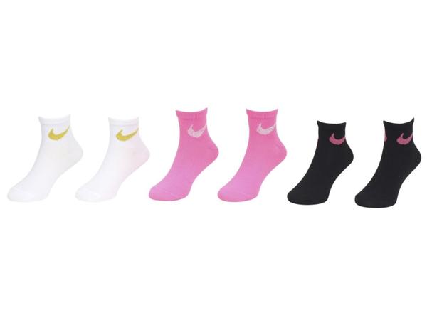  Nike Little Girl's 6-Pairs Young Athletes Lightweight Quarter Crew Socks 