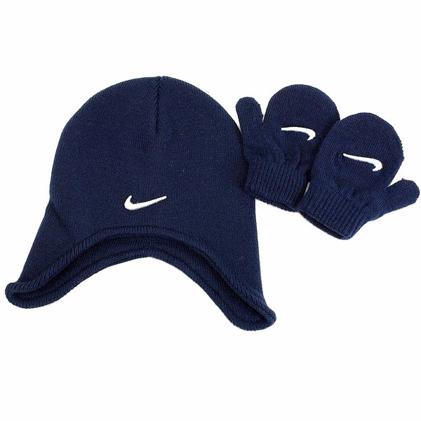  Nike Toddler Boy's 2-Piece Winter Knit Beanie Hat & Mittens Set 