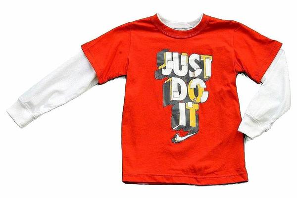  Nike Toddler Boy's Block Just Do It Long Sleeve Shirt 