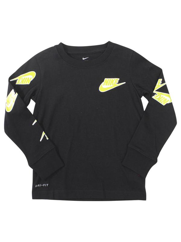  Nike Toddler/Little Boy's Dri-FIT Futura Sticker Long Sleeve Crew Neck T-Shirt 