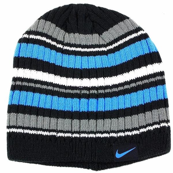  Nike Youth Boy's Striped Knit Winter Beanie Hat 