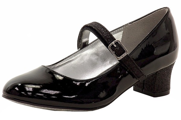  Nine West Girl's Pumped Up Glitter & Patent Leather Mary Janes Shoes 