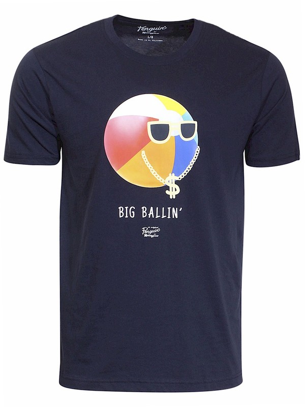 Original Penguin Big Ballin' T-Shirt Men's Short Sleeve Crew Neck 