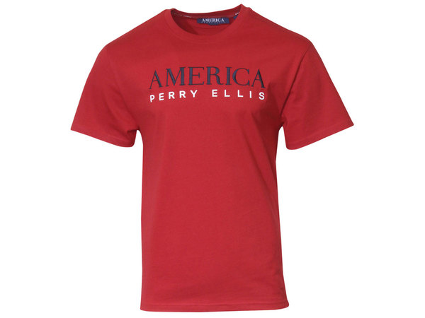  Perry Ellis America Men's T-Shirt Chest Logo Short Sleeve Crew Neck 