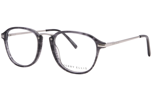  Perry Ellis PE485-1 Eyeglasses Men's Full Rim Round Shape 