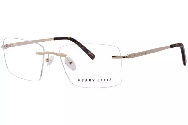  Perry Ellis PE495 Eyeglasses Men's Rimless Rectangle Shape 