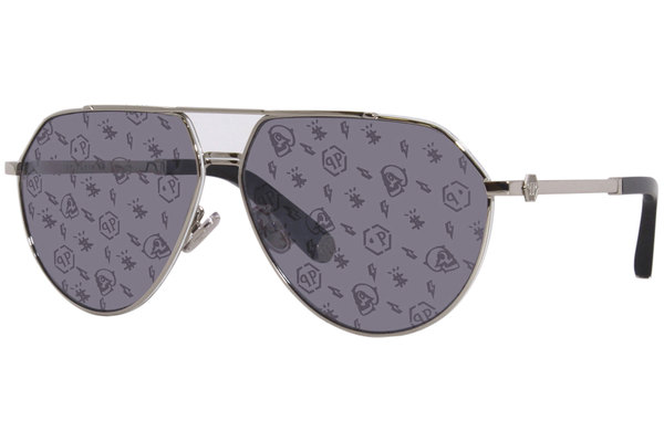 Philipp Plein Monogram-Lenses Pilot-Frame Sunglasses - Silver for Men