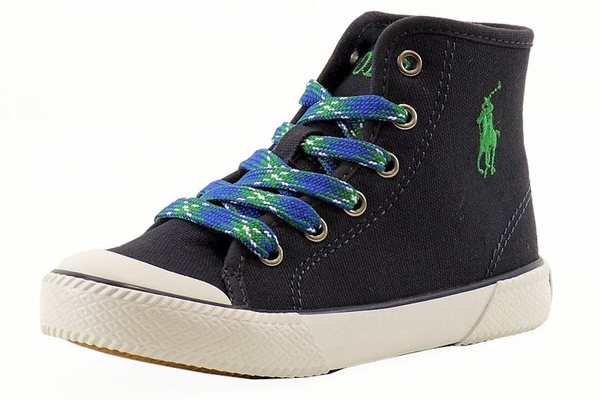  Polo Ralph Lauren Boy's Chaz Mid Canvas Fashion Sneaker Shoes 